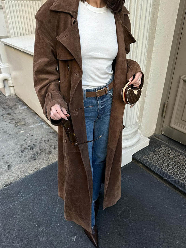 Jennifer | Classic Suede Trench Coat