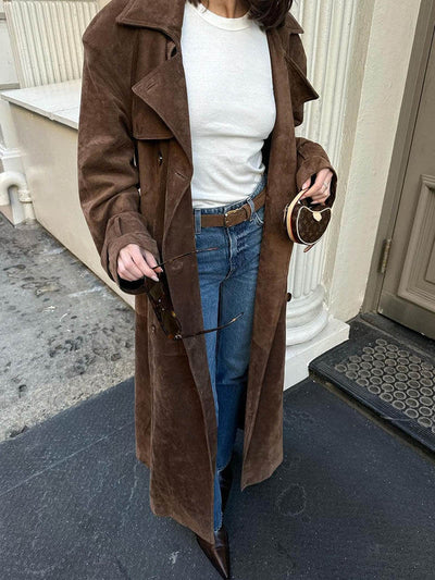 Jennifer | Classic Suede Trench Coat