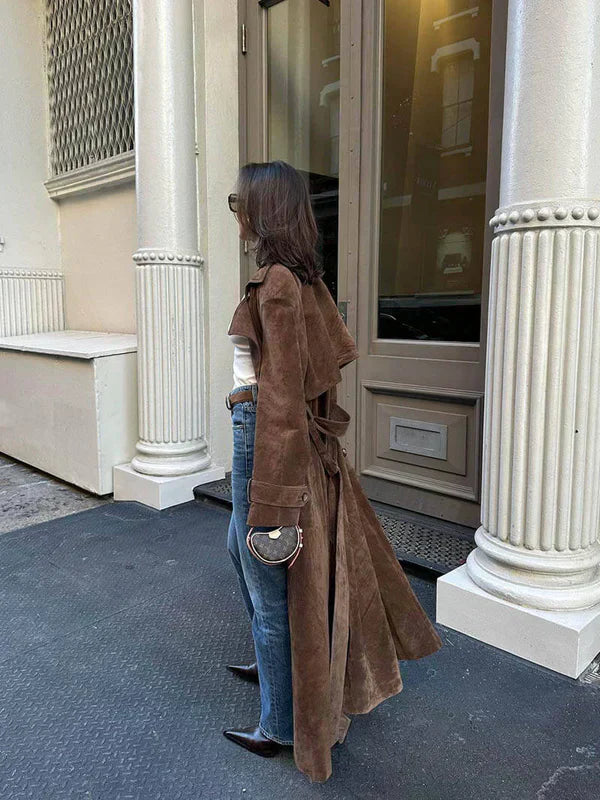 Jennifer | Classic Suede Trench Coat