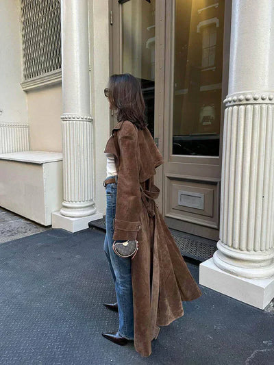 Jennifer | Classic Suede Trench Coat