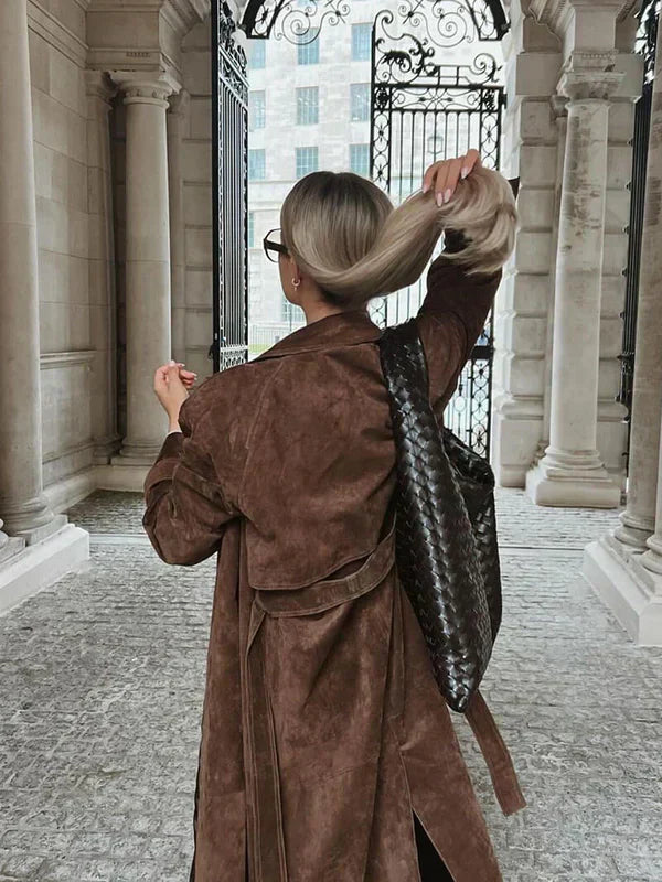 Jennifer | Classic Suede Trench Coat