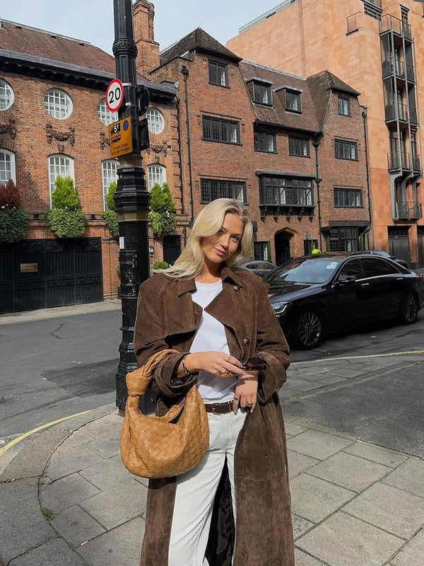 Jennifer | Classic Suede Trench Coat