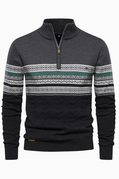 Lennox | Fair Isle Zip Sweater