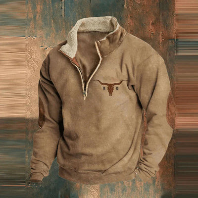 Vidar | Zip Hoodie with Graphic Print for Men