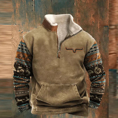 Vidar | Zip Hoodie with Graphic Print for Men