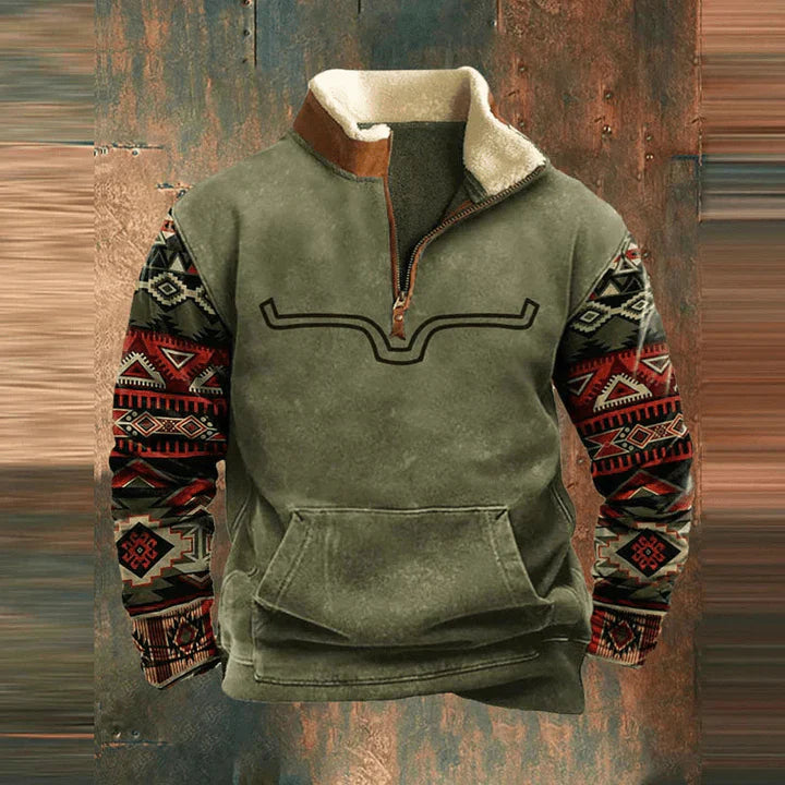 Vidar | Zip Hoodie with Graphic Print for Men