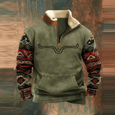 Vidar | Zip Hoodie with Graphic Print for Men