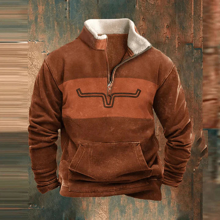 Vidar | Zip Hoodie with Graphic Print for Men