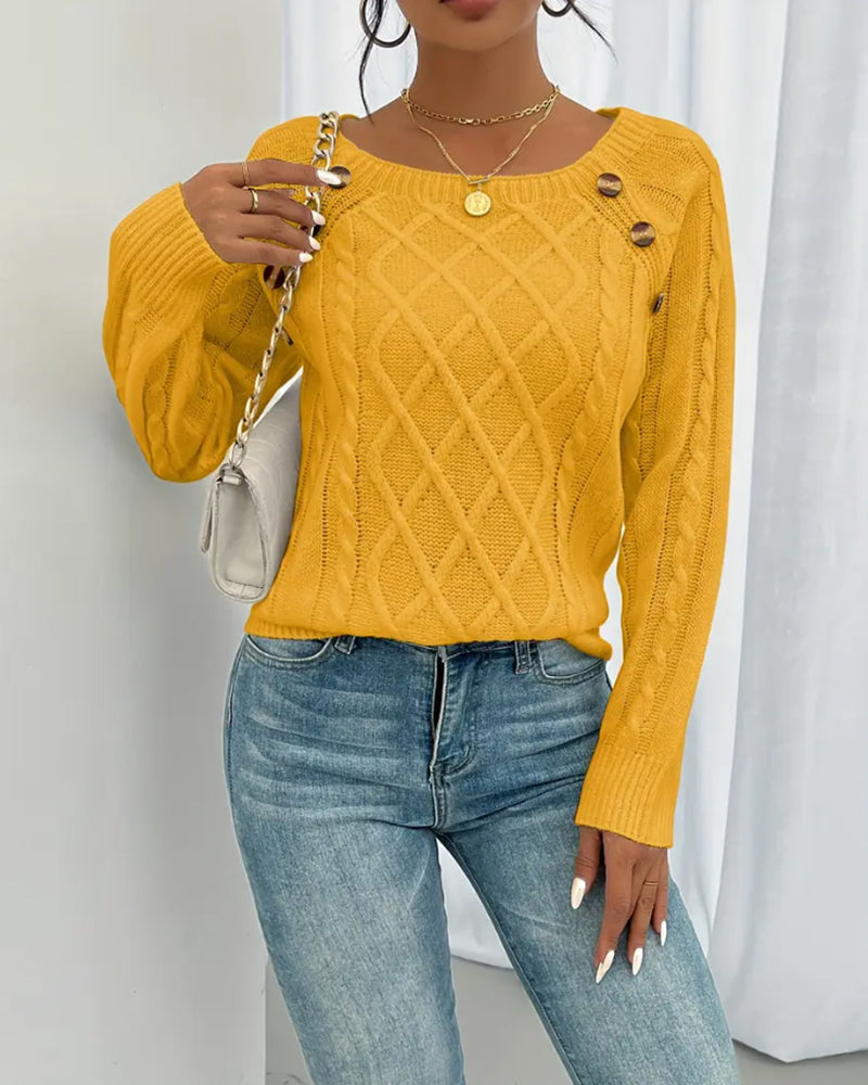 Luxe Raglan Cable Pullover