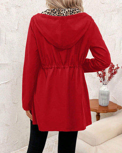 Isabella | Reversible Hooded Coat Leopard Print